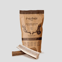 Asta de ciervo natural partida para perros XL – pack de 2 unidades, mordedor duradero que fortalece la dentadura y entretiene a tu mascota