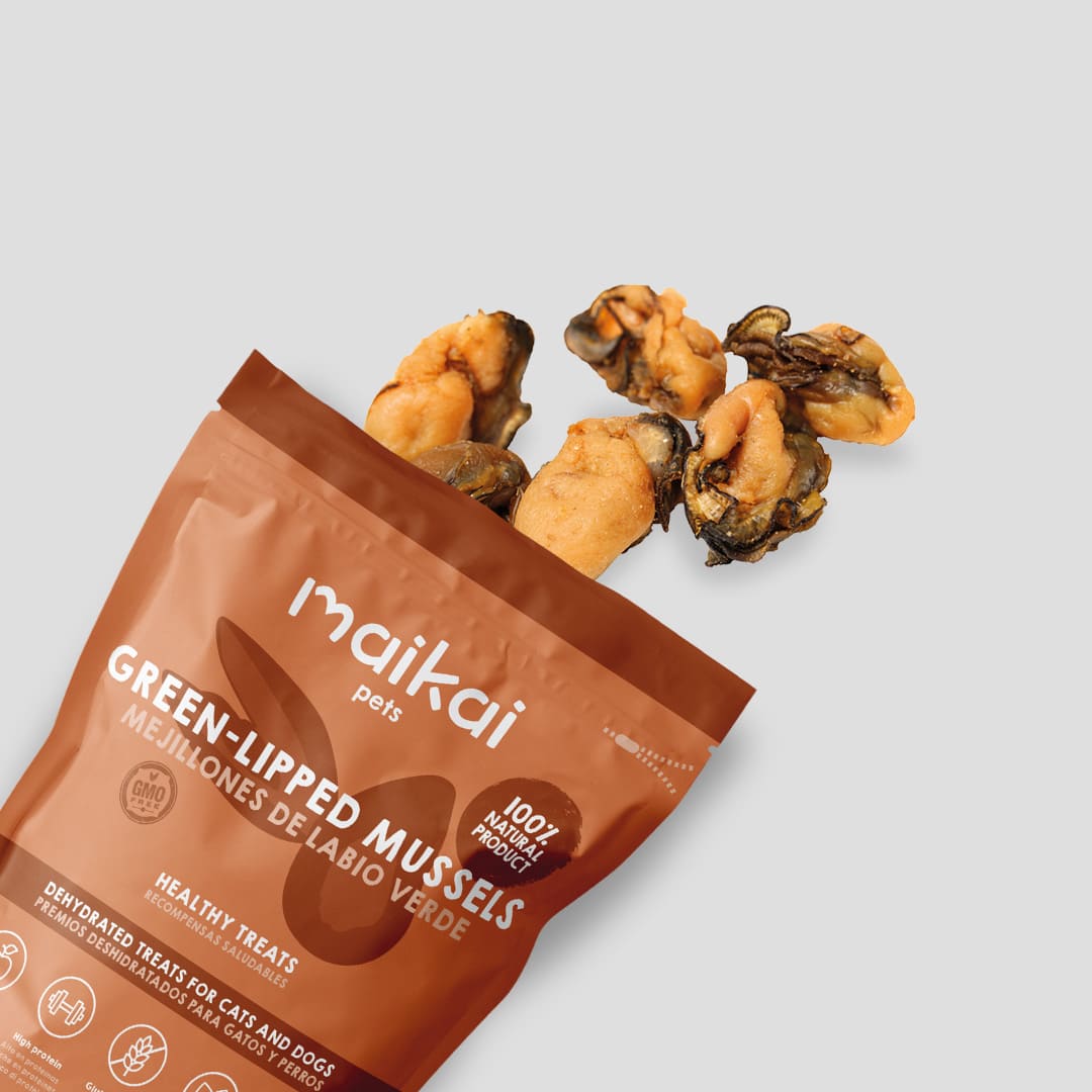 Chuches de mejillones de labio verde para perros y gatos, premios naturales ricos en glucosamina para la salud articular