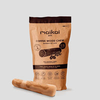 Mordedor de palo de café con aceite de oliva para perros grandes, resistente y ecológico, ideal para fortalecer dientes y encías de forma natural.