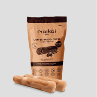 Mordedor de palo de café en aceite de oliva para perros medianos, pack de 2 unidades ecológicas y duraderas, ideal para una masticación saludable y natural.
