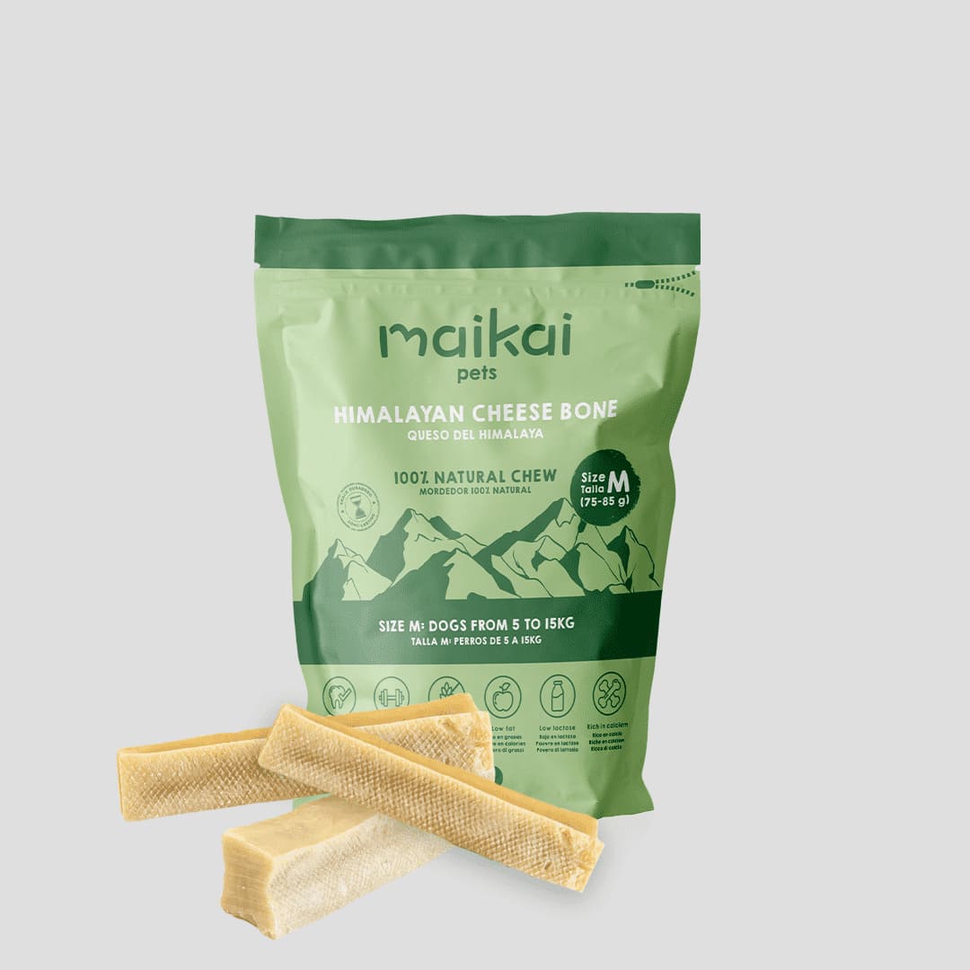 Mordedor de queso del Himalaya para perros tamaño M – pack de 3 unidades, snack natural que fortalece la dentadura y mantiene entretenida a tu mascota