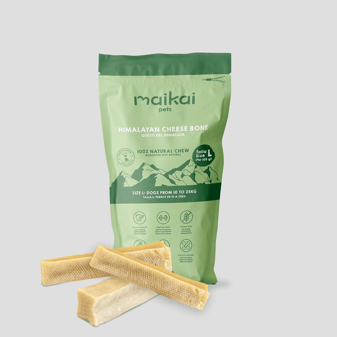 Mordedor de queso de yak para perros tamaño L – pack de 3 unidades, snack natural duradero que fortalece la dentadura y mantiene entretenida a tu mascota