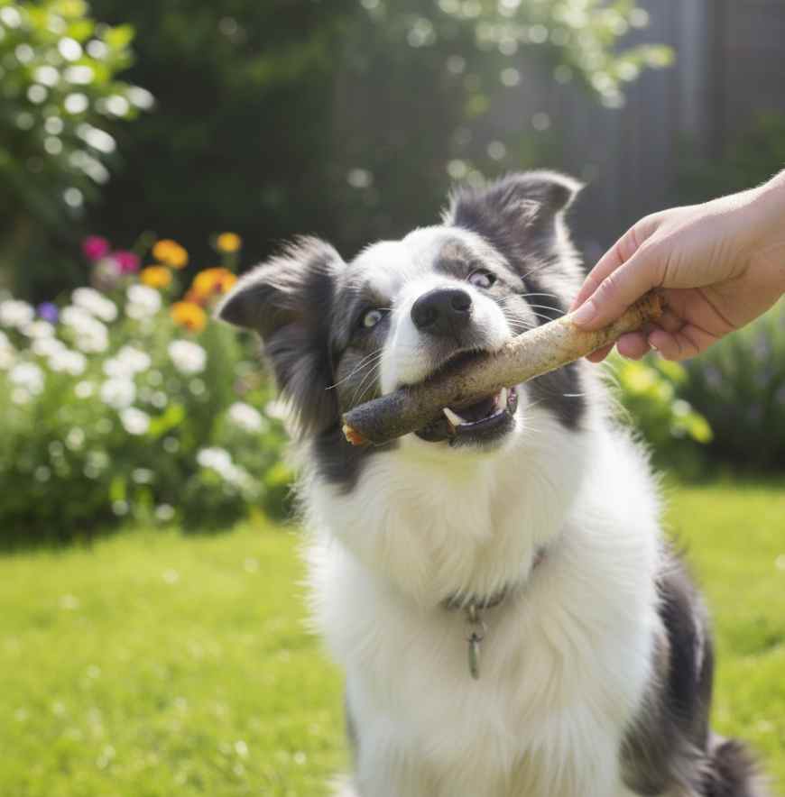 Snack natural de piel de salmón para perros de Maikai Pets, crujiente y saludable, que ayuda a mantener dientes fuertes y aporta Omega 3 para un pelo brillante.