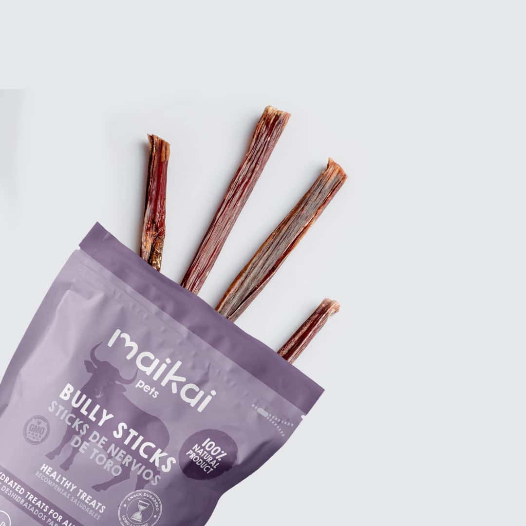 Snacks deshidratados de nervio de toro Maikai Pets para perros, pack de 4 unidades, snack natural y duradero que ayuda a mantener la salud dental y proporciona entretenimiento saludable.