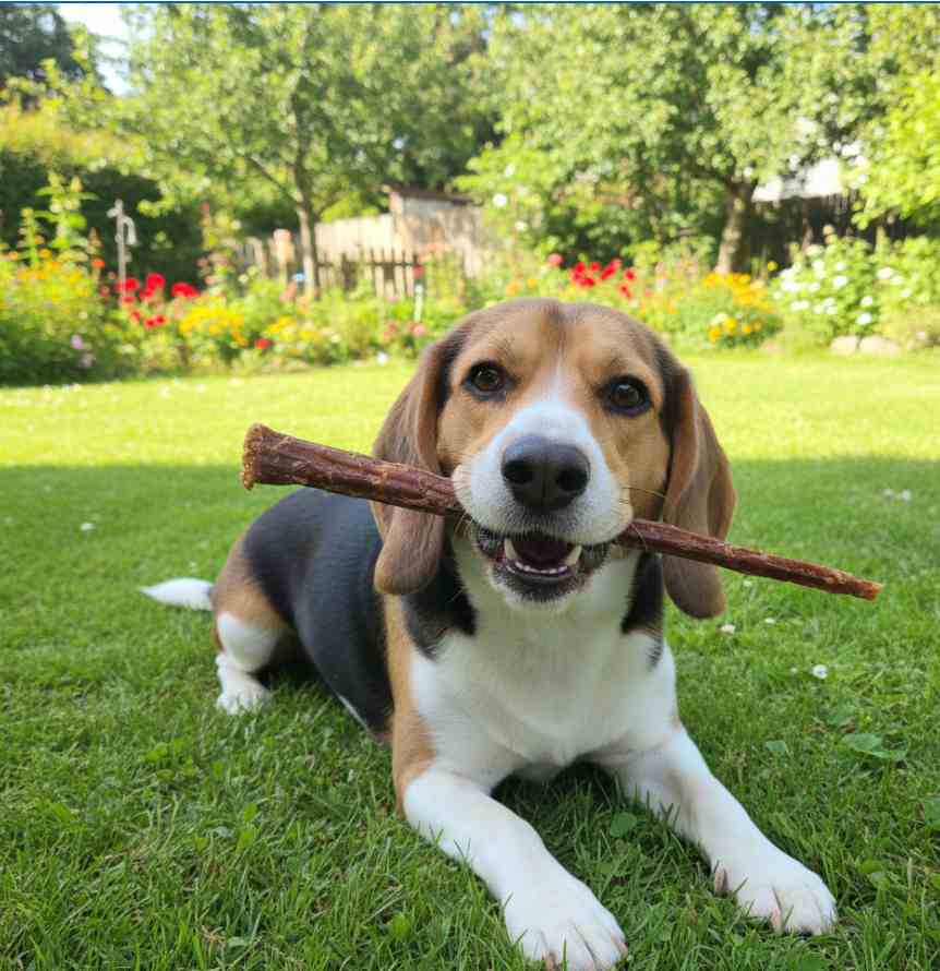 Snacks naturales de rabo de toro para perros de Maikai Pets, ideales para cuidar la salud dental y mantener a tu peludo entretenido por más tiempo.