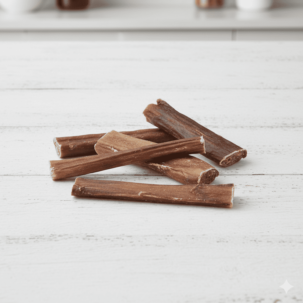 Snacks naturales de nervios de toro para perros, mordedor saludable y nutritivo que ayuda a mantener dientes y encías fuertes mientras se divierten.