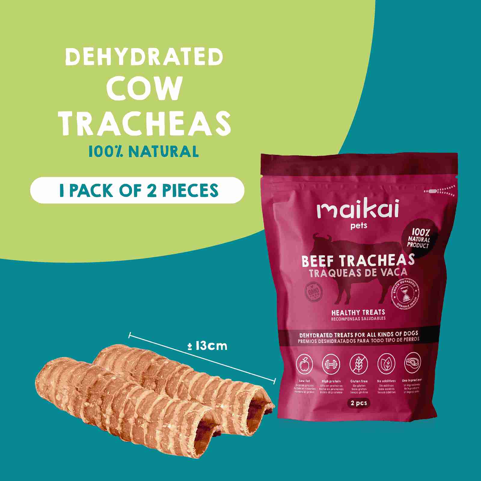 Box of dehydrated snacks and natural chews for dogs.