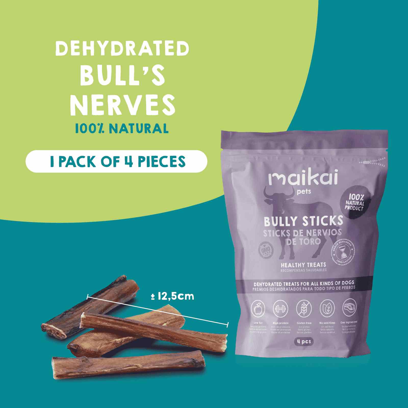 Box of dehydrated treats and natural chews for dogs.