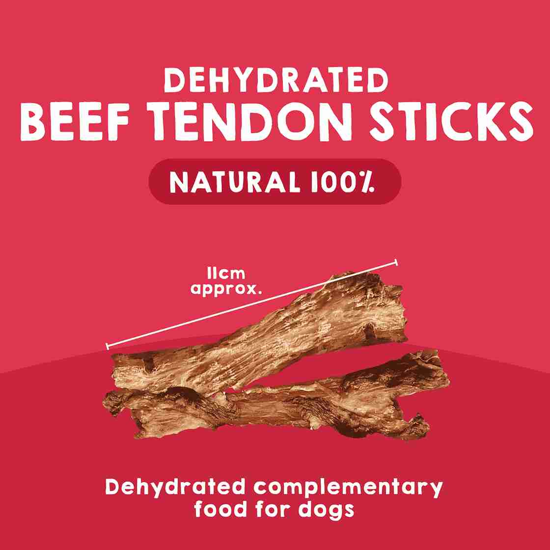 Natural dehydrated veal tendons as chews for dogs
