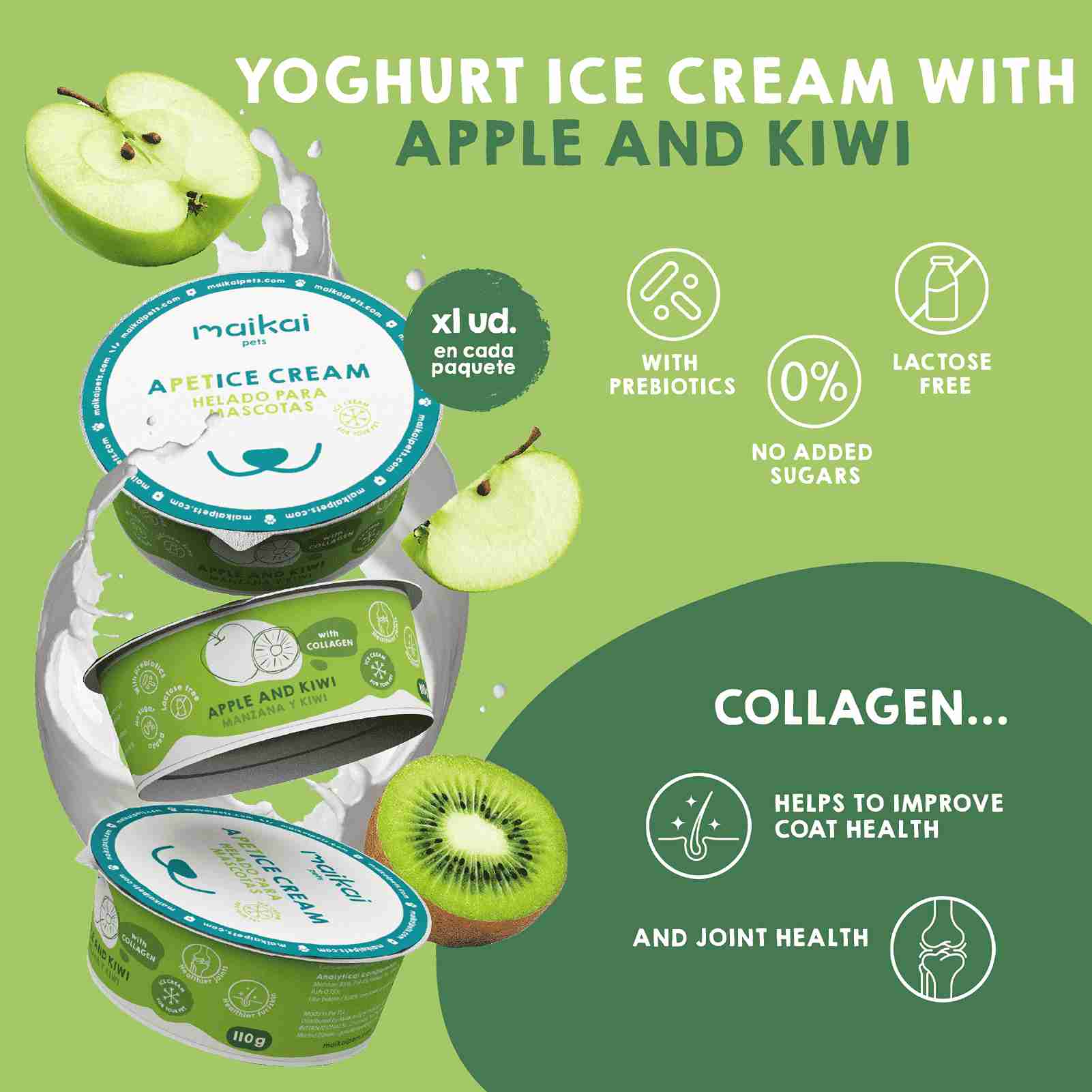 Ice cream with chicory inulin for dogs and cats, 4 units.