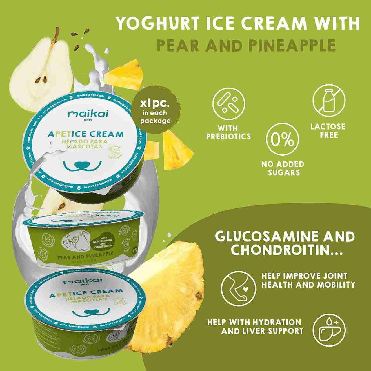 Ice creams with probiotics for dogs, 4 units.