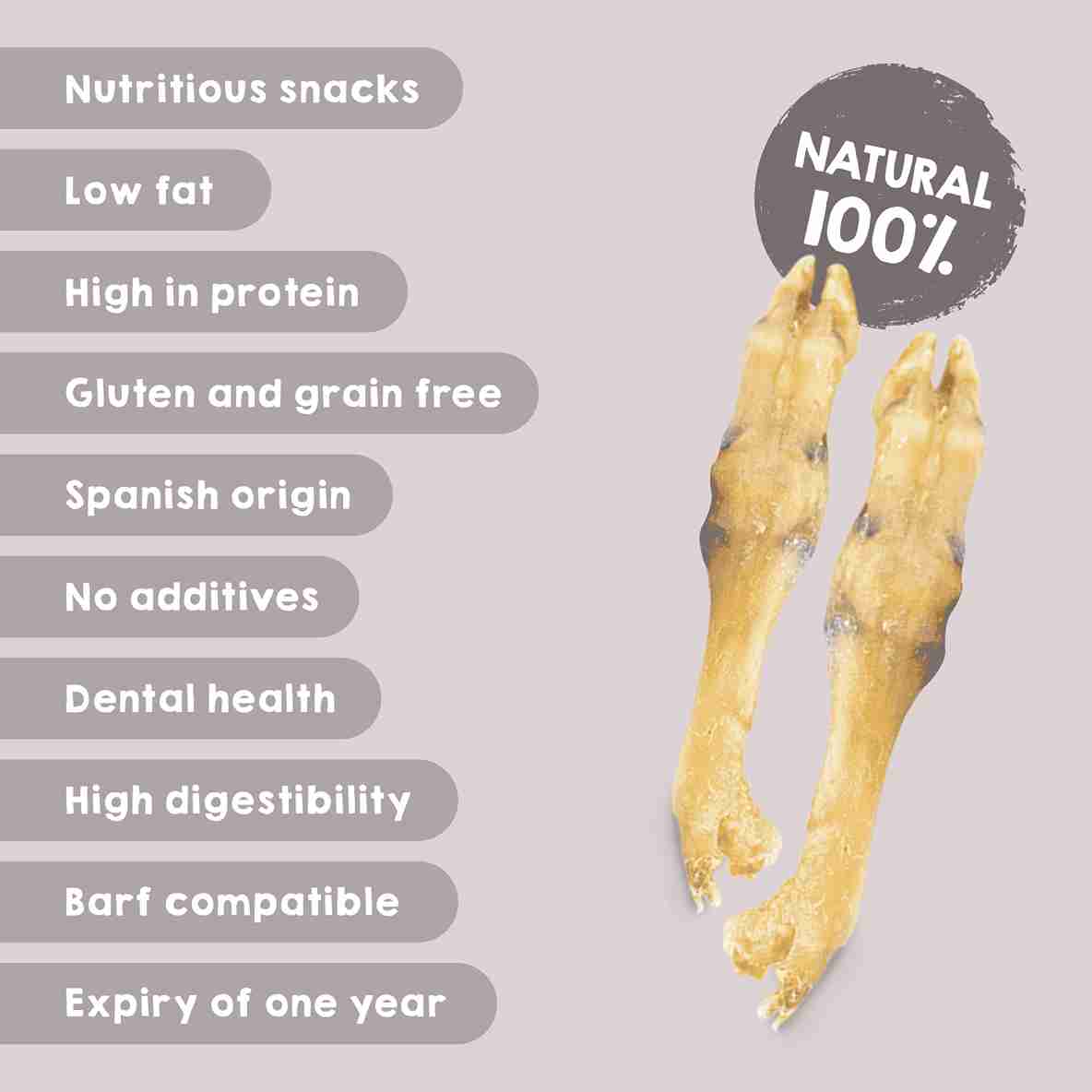 Natural lamb feet chew for dogs