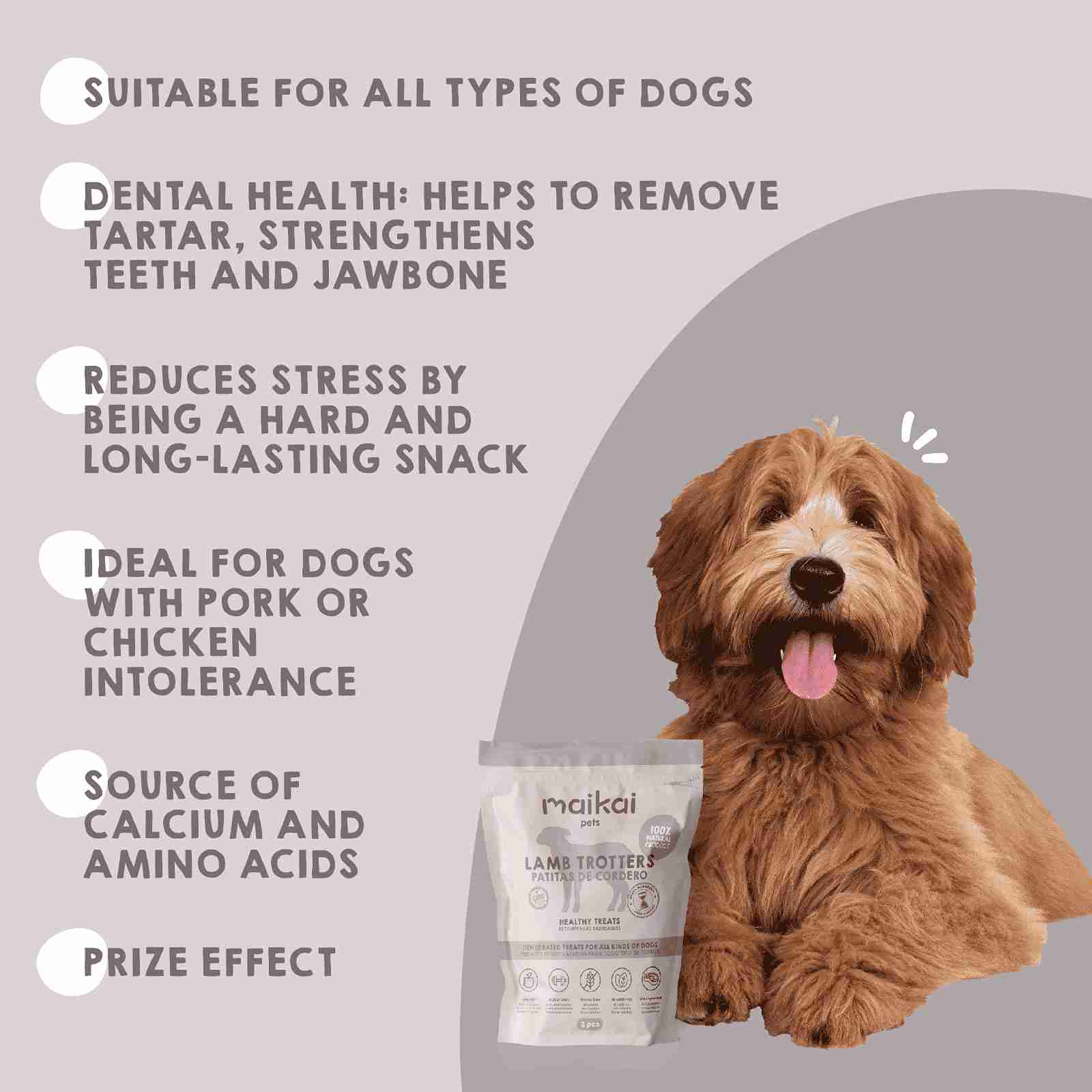 Maikai Pets lamb feet treats for dogs