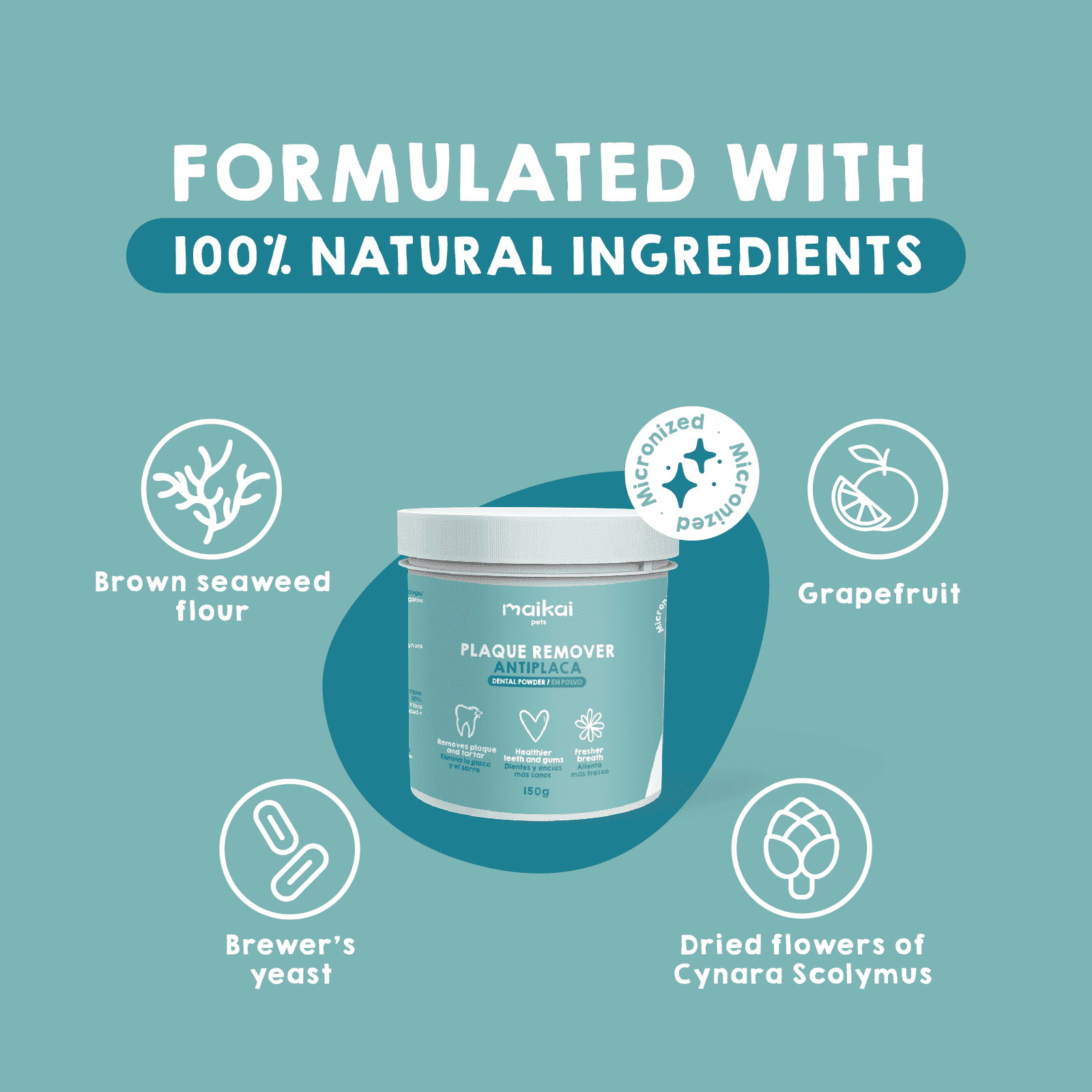 Natural anti-plaque dental cleaner for dogs