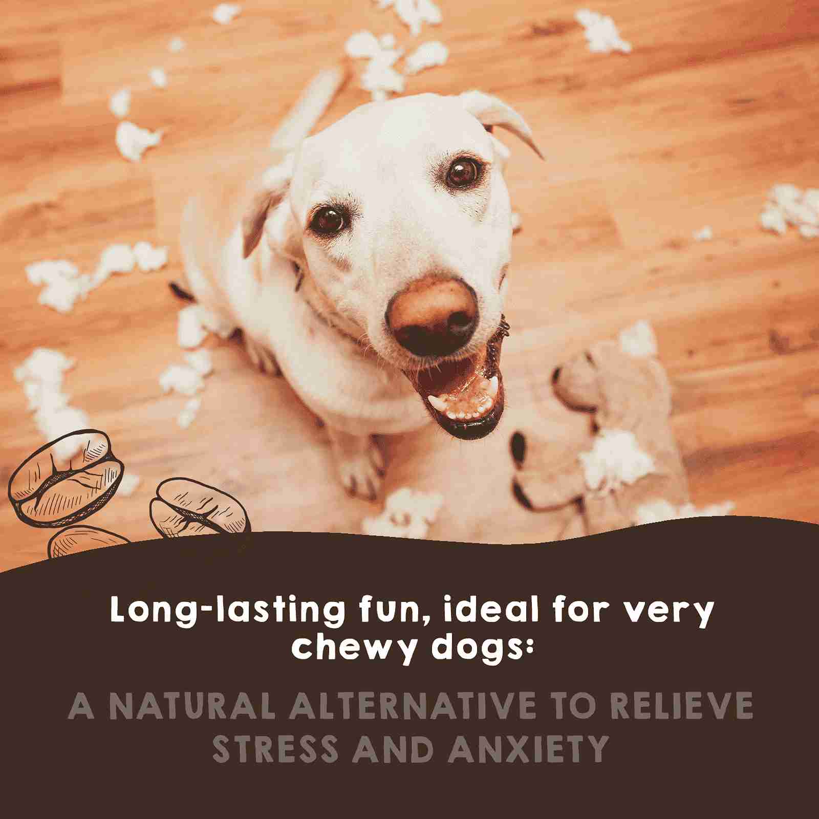 Natural coffee wood stick for dogs.