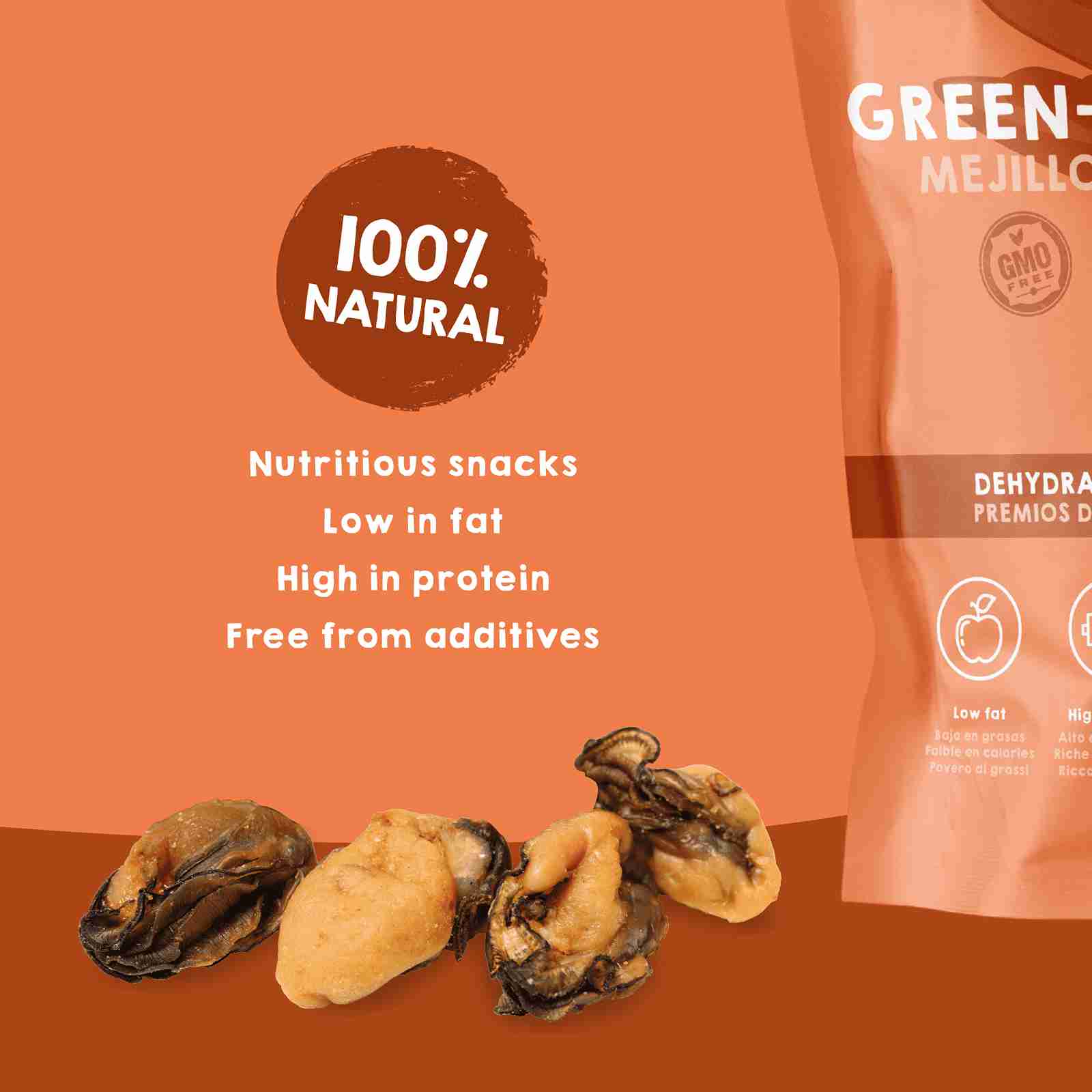 Natural green-lipped mussels treats for dogs and cats as snacks