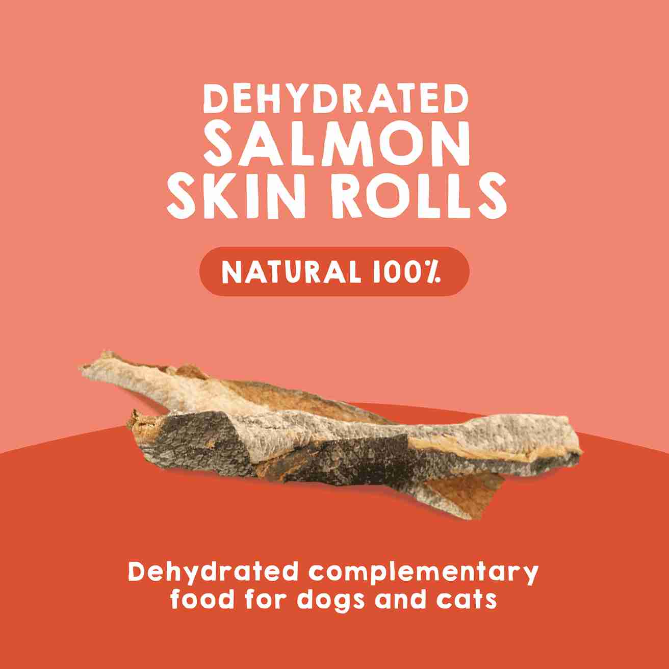 Natural salmon rolls as treats for dogs and cats