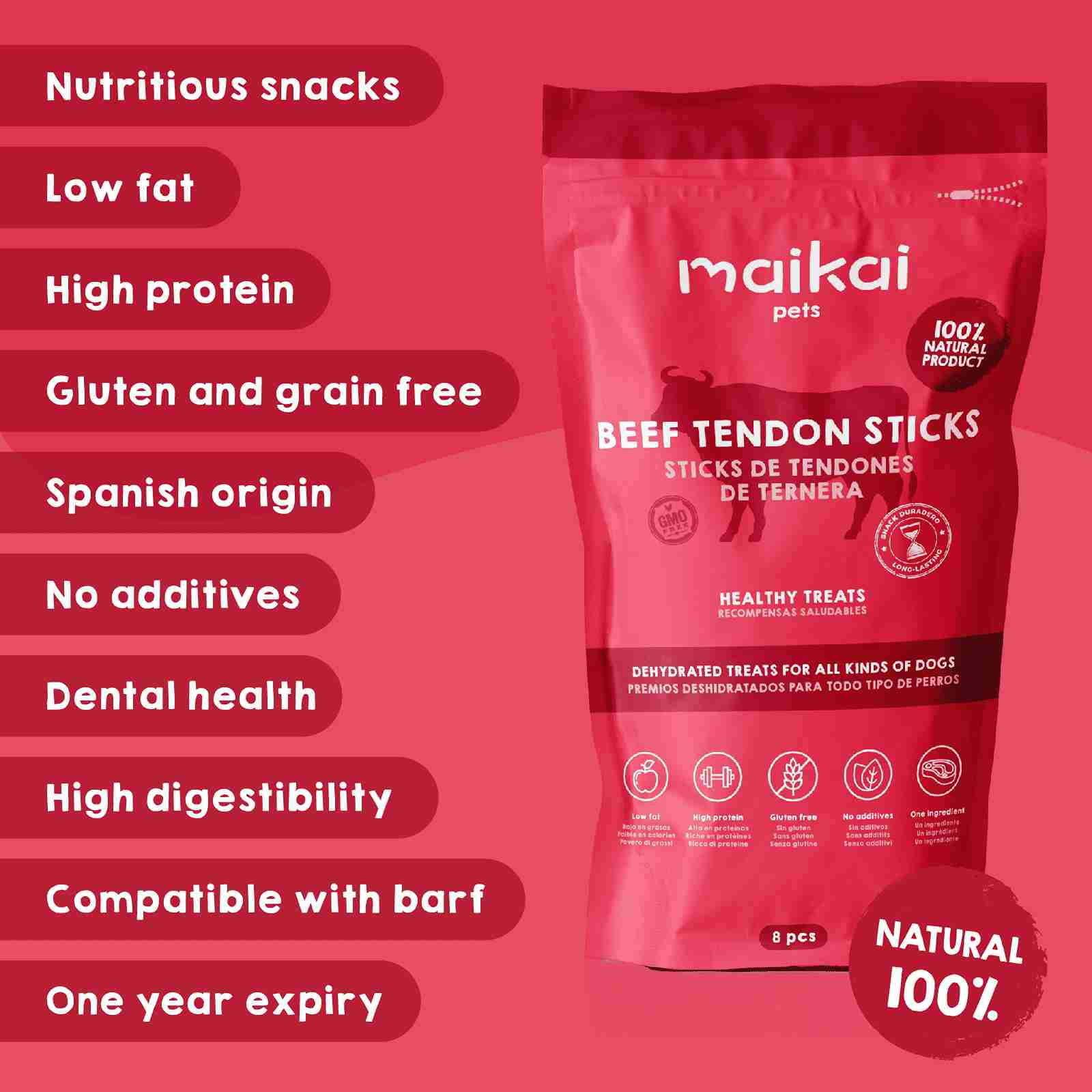 Natural veal tendon treats for dogs