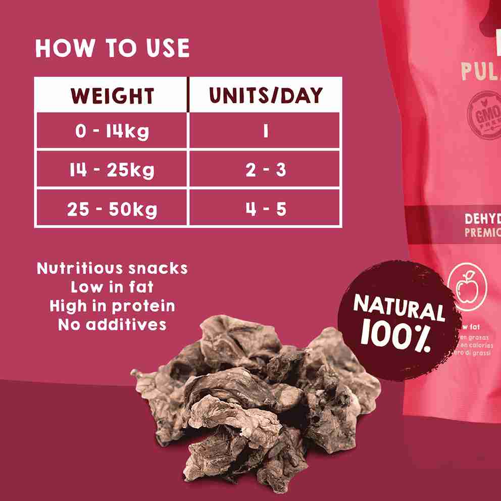 Natural veal lung treats for dogs and cats as snacks