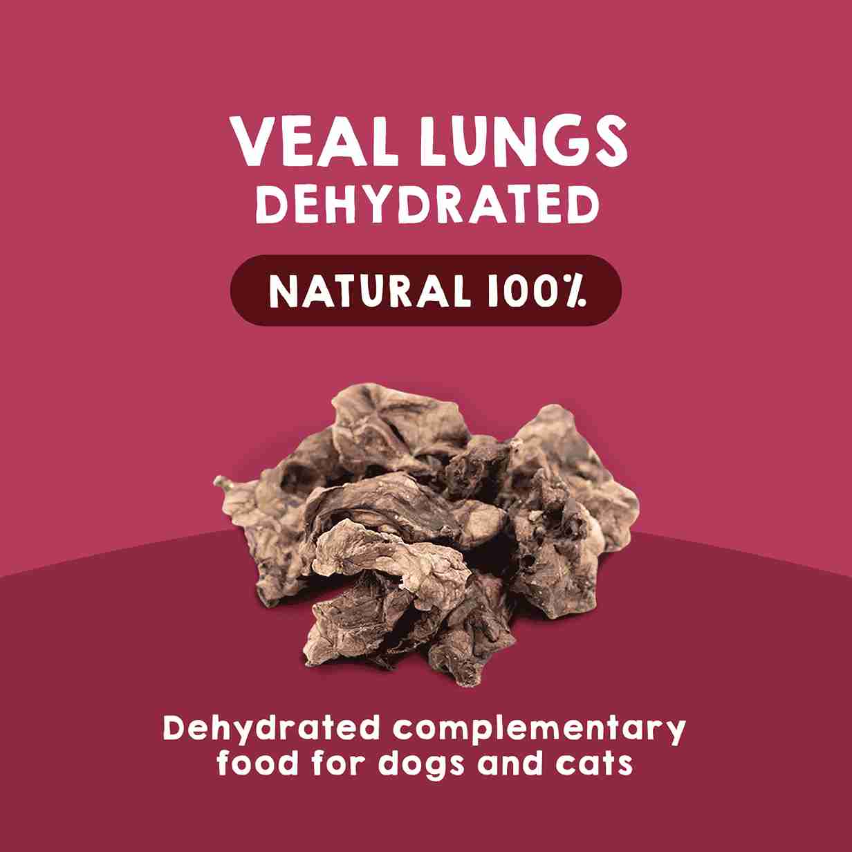 Natural veal lungs as treats for dogs and cats