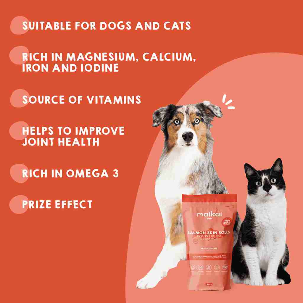 Salmon roll snacks for dogs and cats as treats