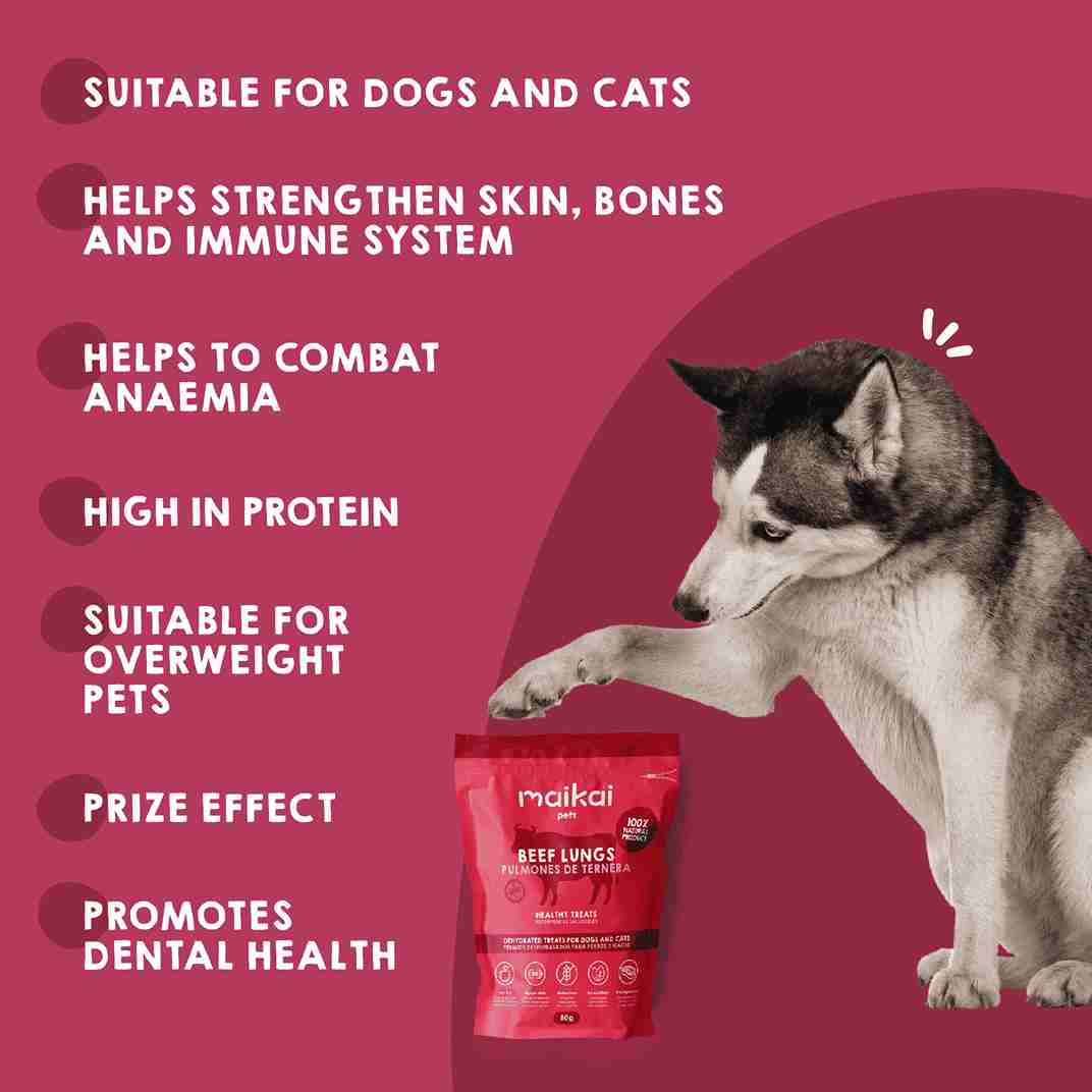 Natural veal lung snacks for dogs and cats