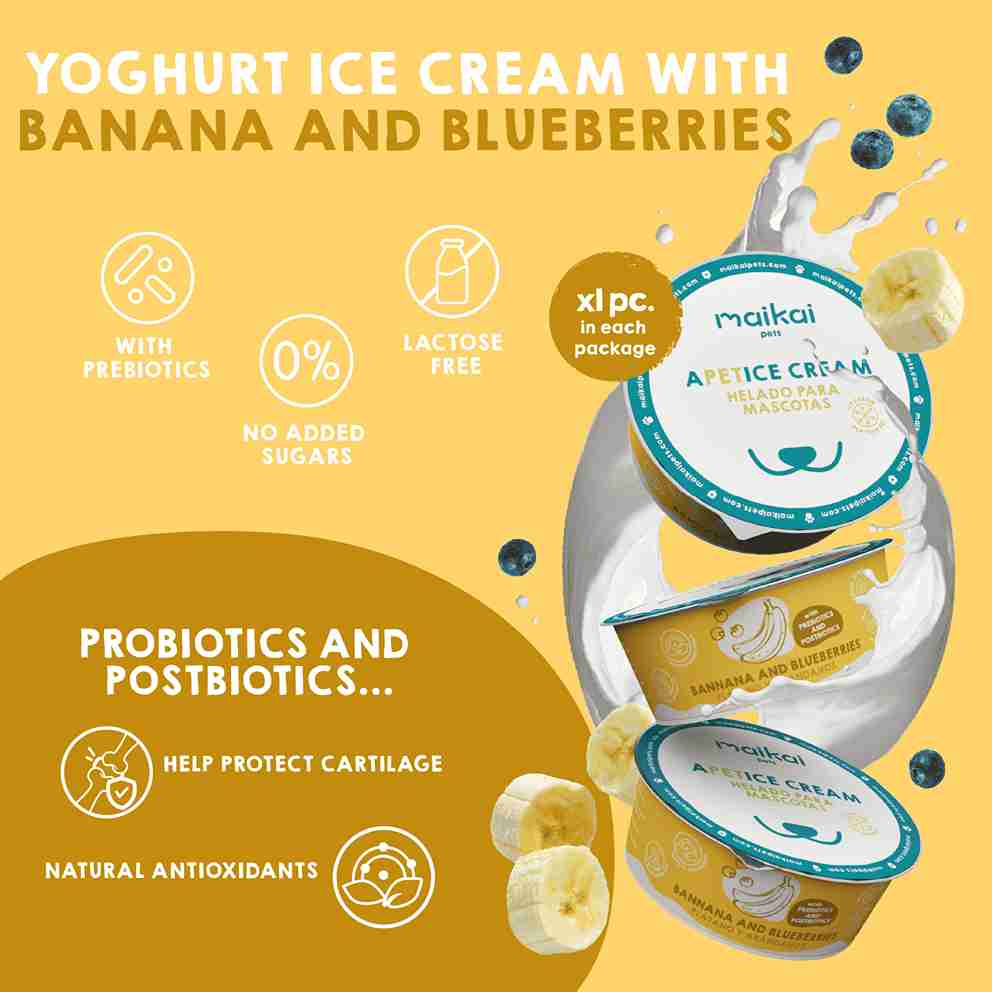 Yogurt ice cream with probiotic for dogs, 4 units.