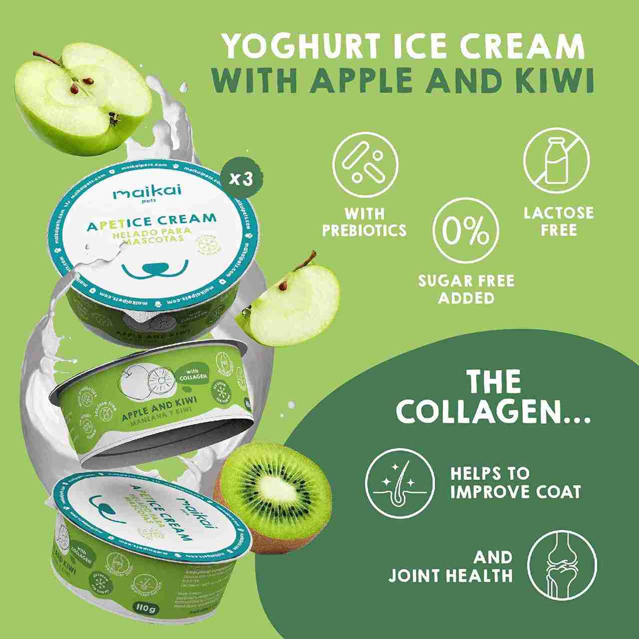 Yogurt ice cream with probiotic to support digestion in dogs