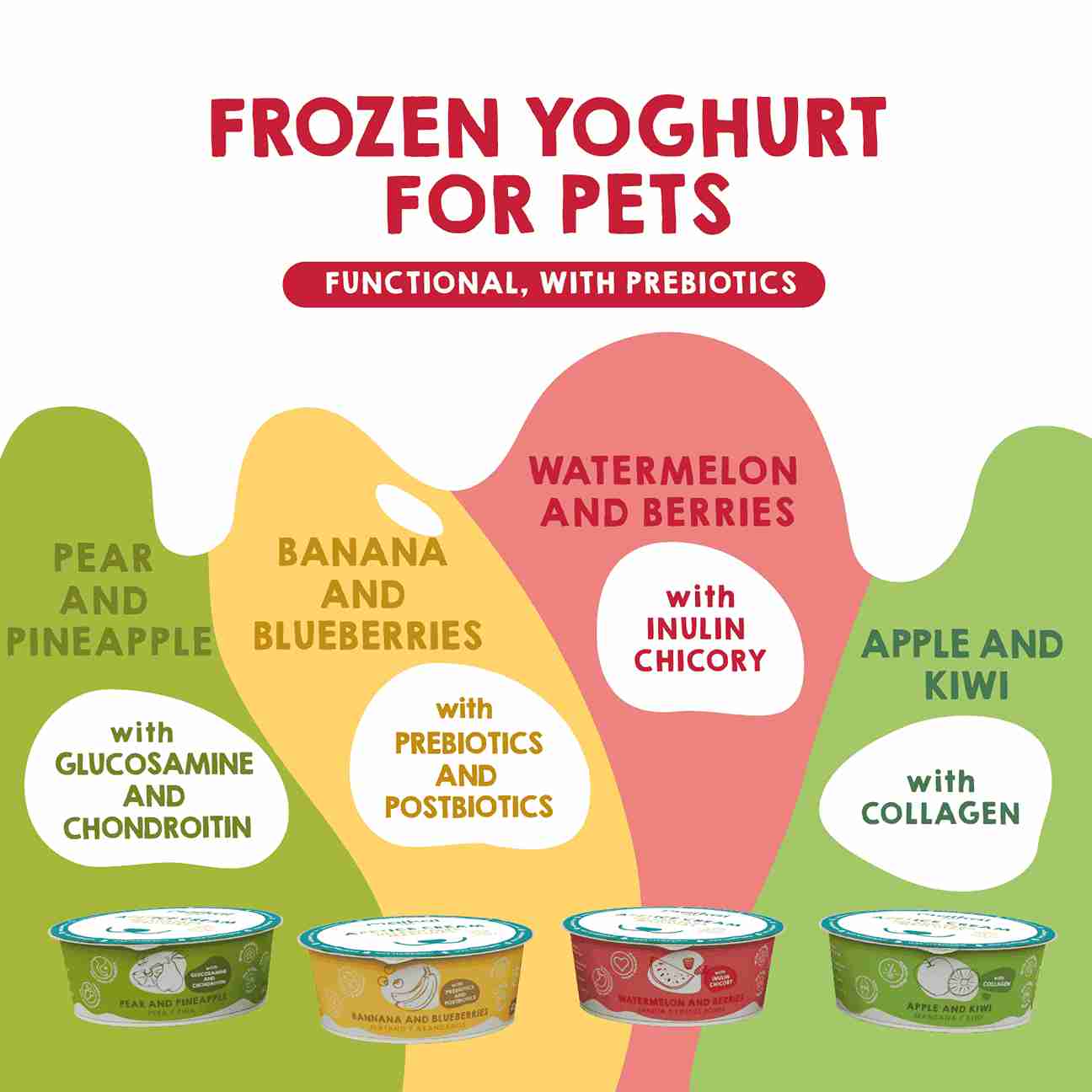 Yogurt ice creams for dogs and cats, 4 units.