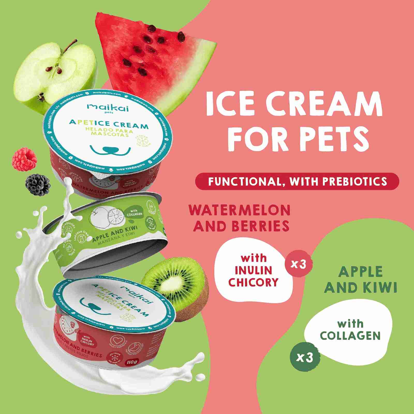 Refreshing yogurt ice creams for dogs and cats