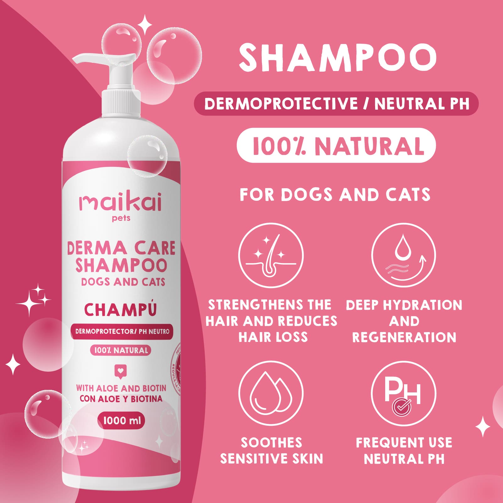 Benefits of dermoprotective shampoo for dogs and cats.