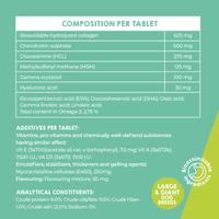 Composition of the hip and joint support supplement for large breed dogs