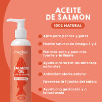 Aceite de salmón para mascotas.