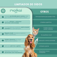 Limpiador natural para la higiene de los oídos de perros y gatos