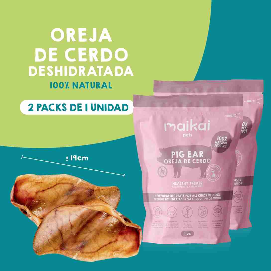 Pack de orejas de cerdo deshidratadas para perros – snack natural y duradero que entretiene y cuida la salud de tu mascota
