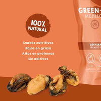 Snacks de mejillones de labio verde para gatos, premios naturales ricos en glucosamina que favorecen la salud articular