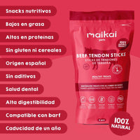 Snacks de tendones de ternera para perros, premio natural masticable que cuida dientes y encías