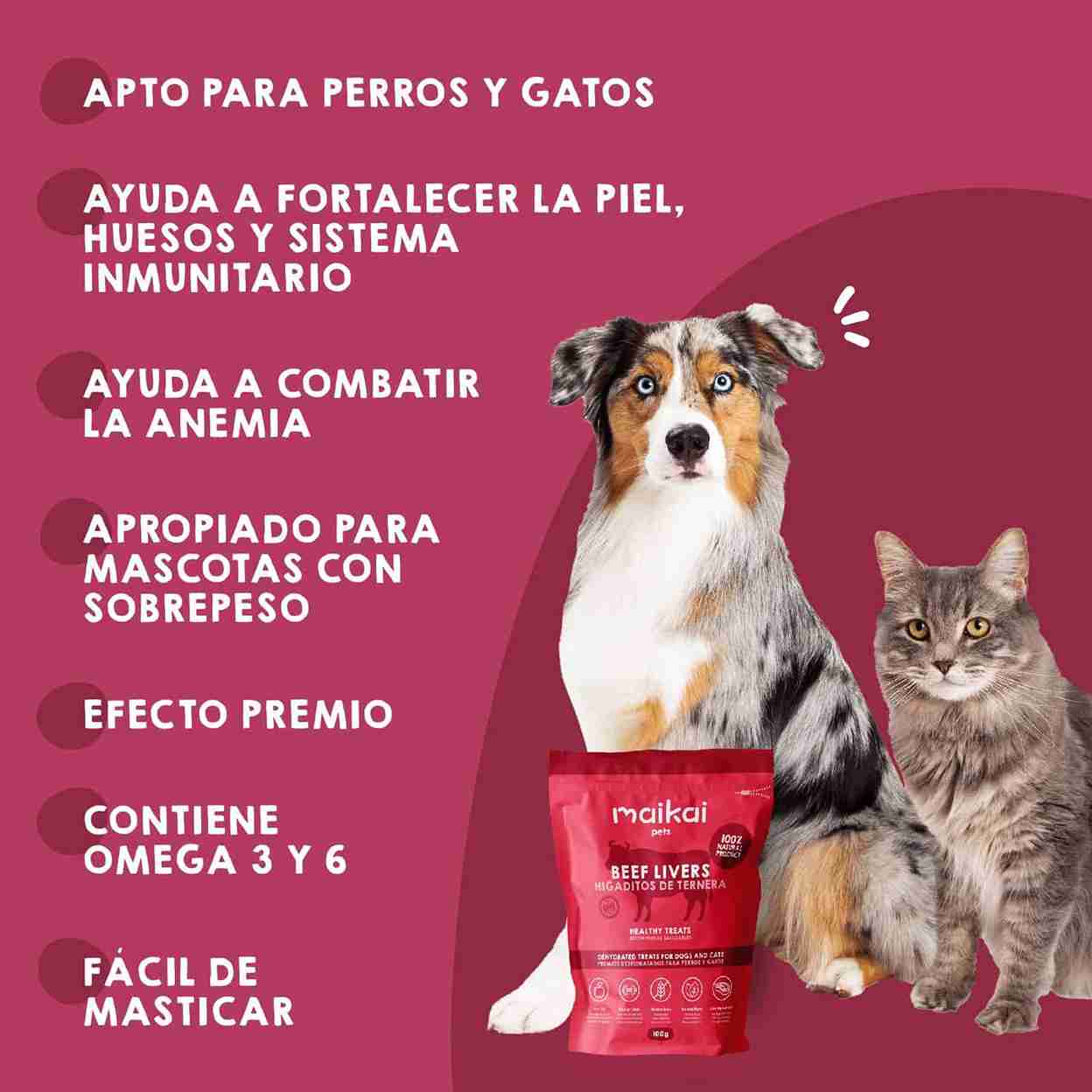 Snacks deshidratados de hígados de ternera para perros, premios naturales ricos en proteínas que apoyan la salud y energía