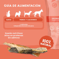 Snack rollito de salmón Maikai Pets para perros y gatos, 100% natural, rico en proteínas y omega 3, ideal como premio saludable y nutritivo.