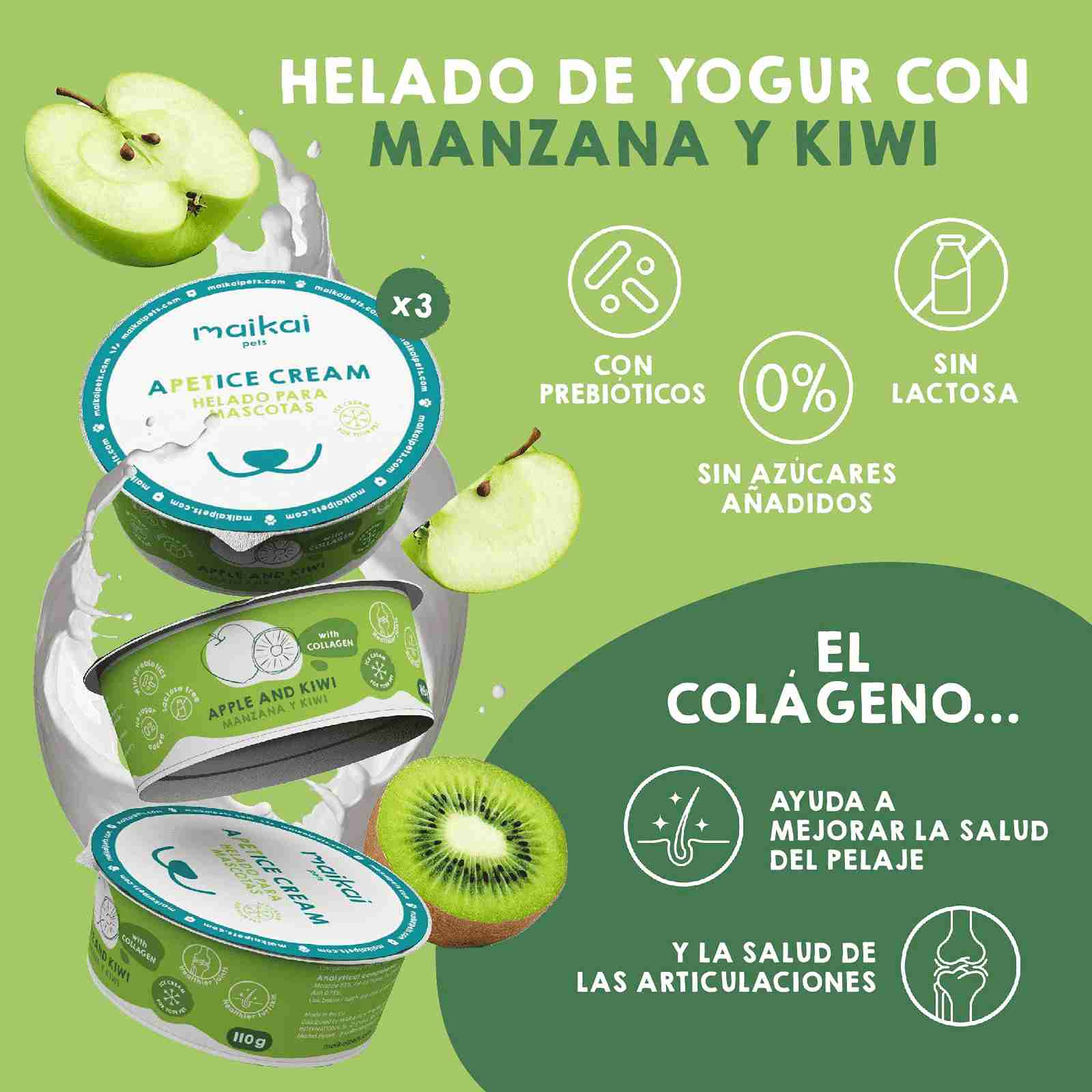 Yogur helado con probiótico para perros – snack natural que favorece la digestión y la salud intestinal canina
