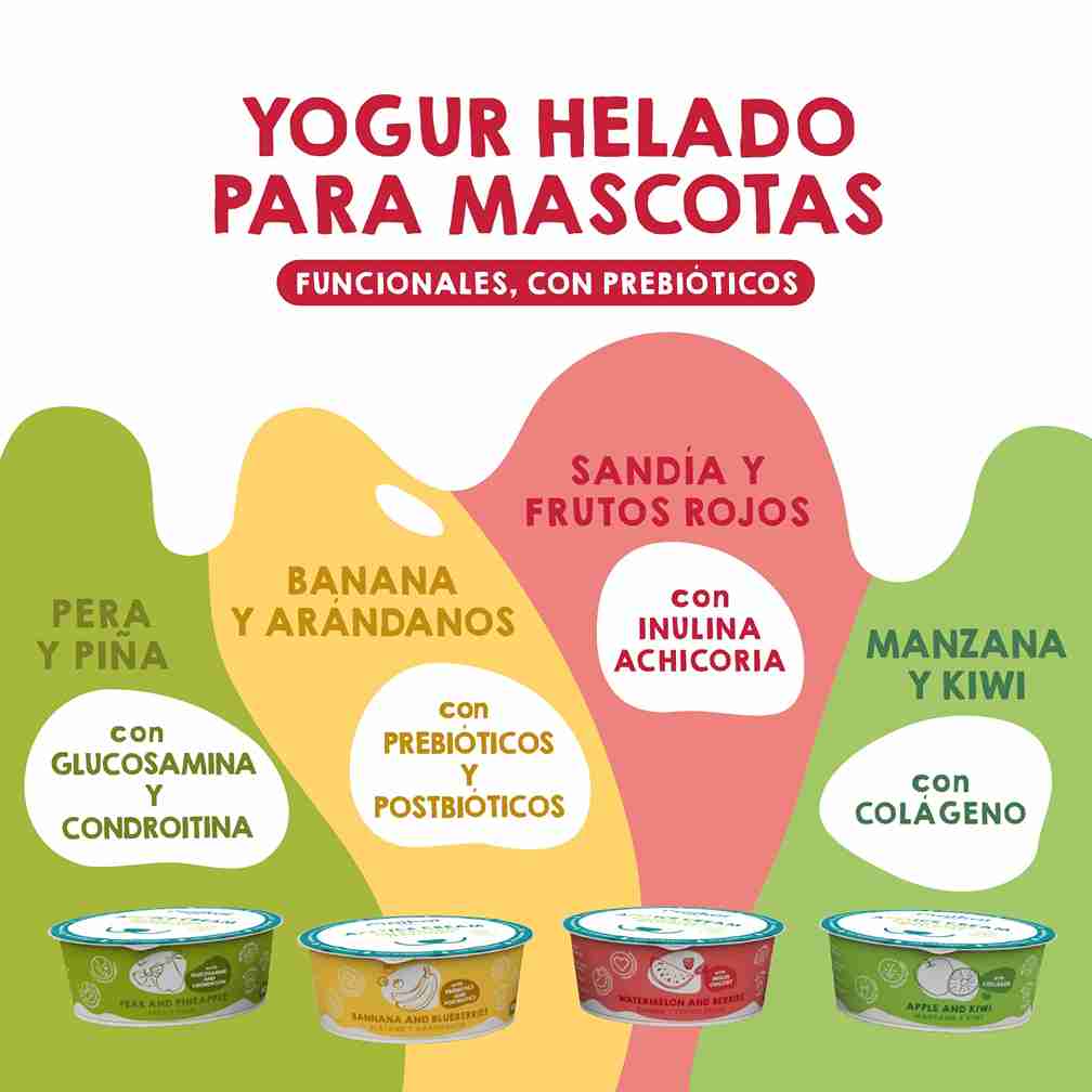 Yogures helados para mascotas, snack refrescante y saludable ideal para perros y gatos