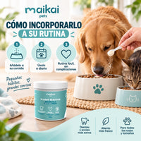 Cómo usar Plaque Remover: espolvorear sobre su comida con el cacito dosificador según el peso