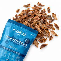 Bocaditos crujientes de melva Maikai Pets para perros y gatos, bolsa de 125 g
