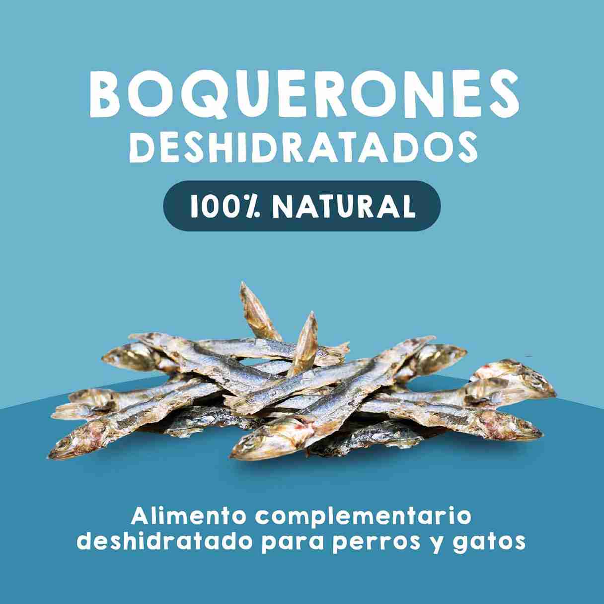 Boquerones deshidratados para perros, snack natural rico en proteínas y ácidos grasos omega-3 que favorece la salud y vitalidad canina