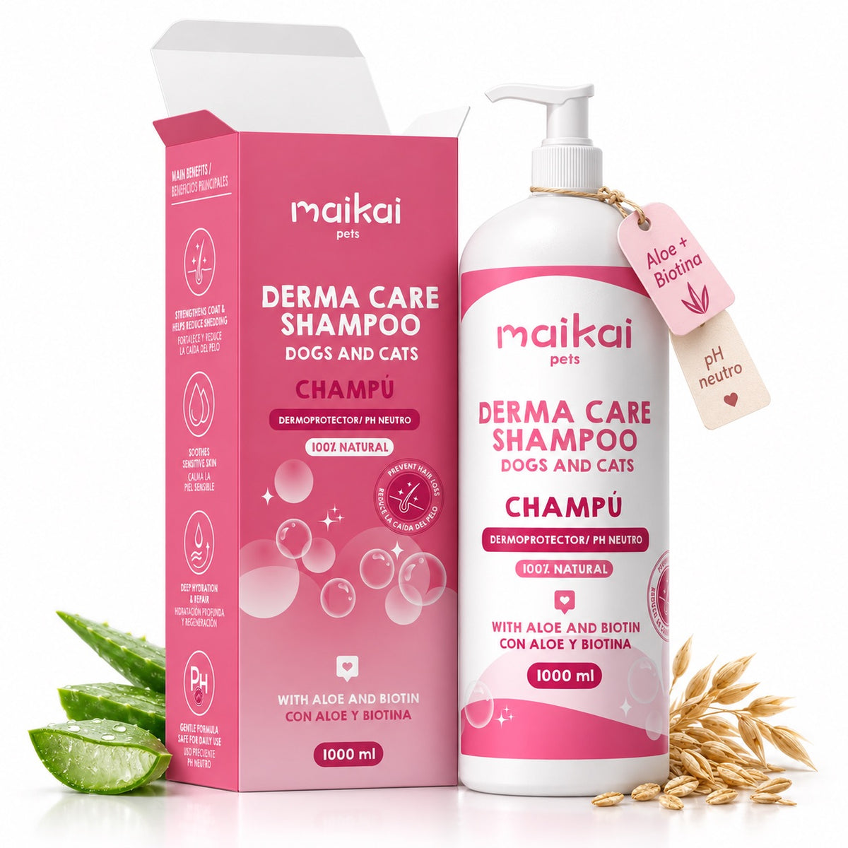 Hypoallergenic Shampoo with Aloe and Biotin – Calm Skin and Healthy Coat