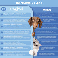 Comparativa entre el limpiador ocular con ectoina de Maikai Pets y otros colirios para perros y gatos.