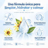 Ingredientes del limpiador ocular: ectoína y ácido hialurónico