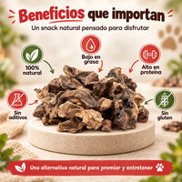 Beneficios del pulmón de ternera deshidratado: 100% natural, bajo en grasa y alto en proteína