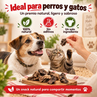 Pulmón de ternera deshidratado, premio natural ideal para perros y gatos