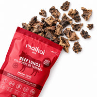 Pulmón de ternera deshidratado Maikai Pets para perros y gatos, bolsa de 80 g